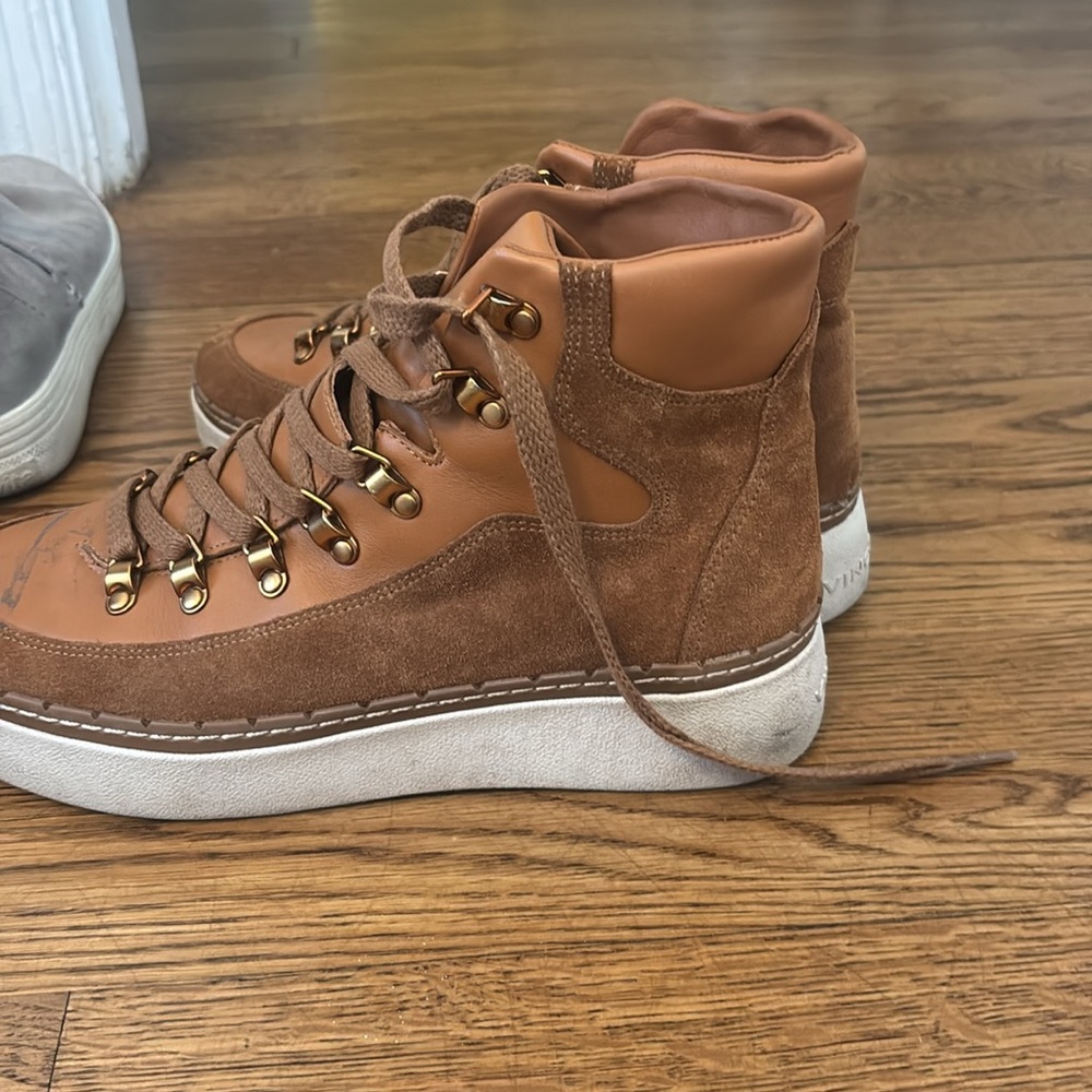 Vince Brown Leather Sneakers - Picture 3 of 4